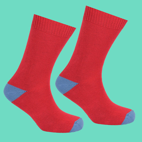 Red and Blue Plain Socks