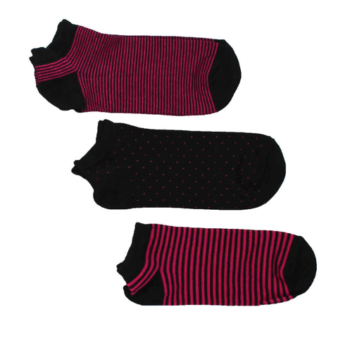 Women's 100% Bamboo Trainer Socks - PINK/BLACK