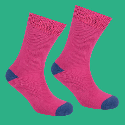 Plain Pink and Blue Socks