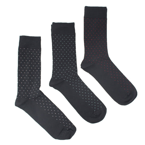 MEN'S 100% BAMBOO BLACK PINDOT SOCKS - 3 PACK