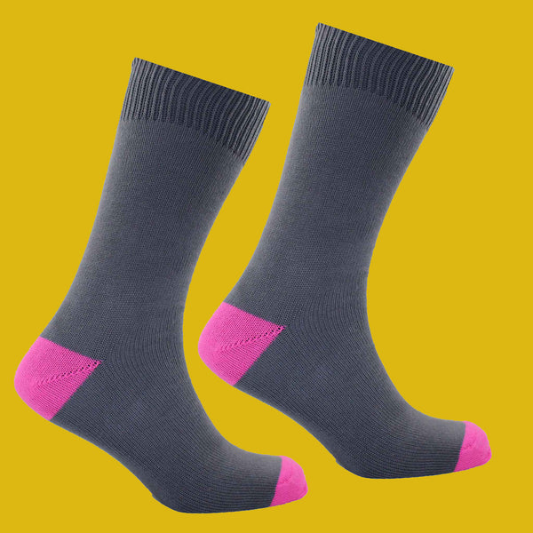 Plain Grey and Pink Socks