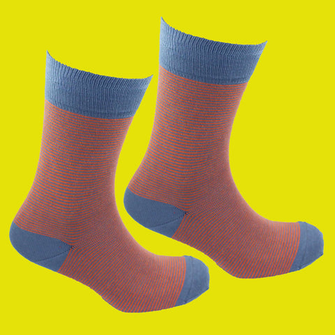 Men's Elgin Socks - Grey/Tango