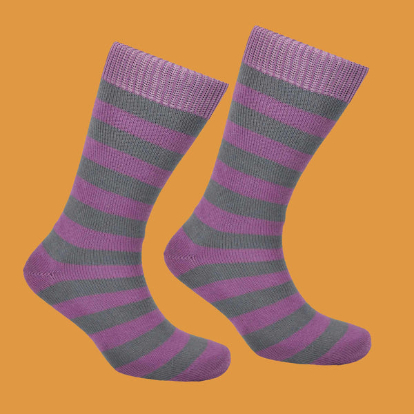 Men's Denbigh Stripe Socks - Raisin/Slate