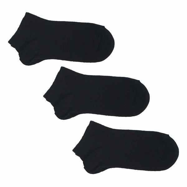 Women's 100% Bamboo Trainer Socks - Plain Black