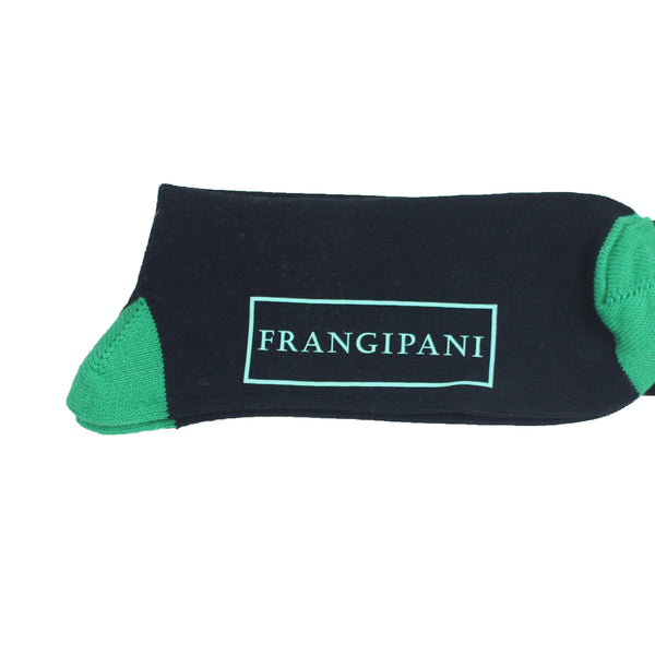 Men's Frangipani Lansdowne Tipped Socks - Black/Emerald