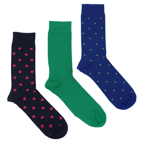 MEN'S 100% BAMBOO GRADUAL DOT SOCKS - 3 PACK